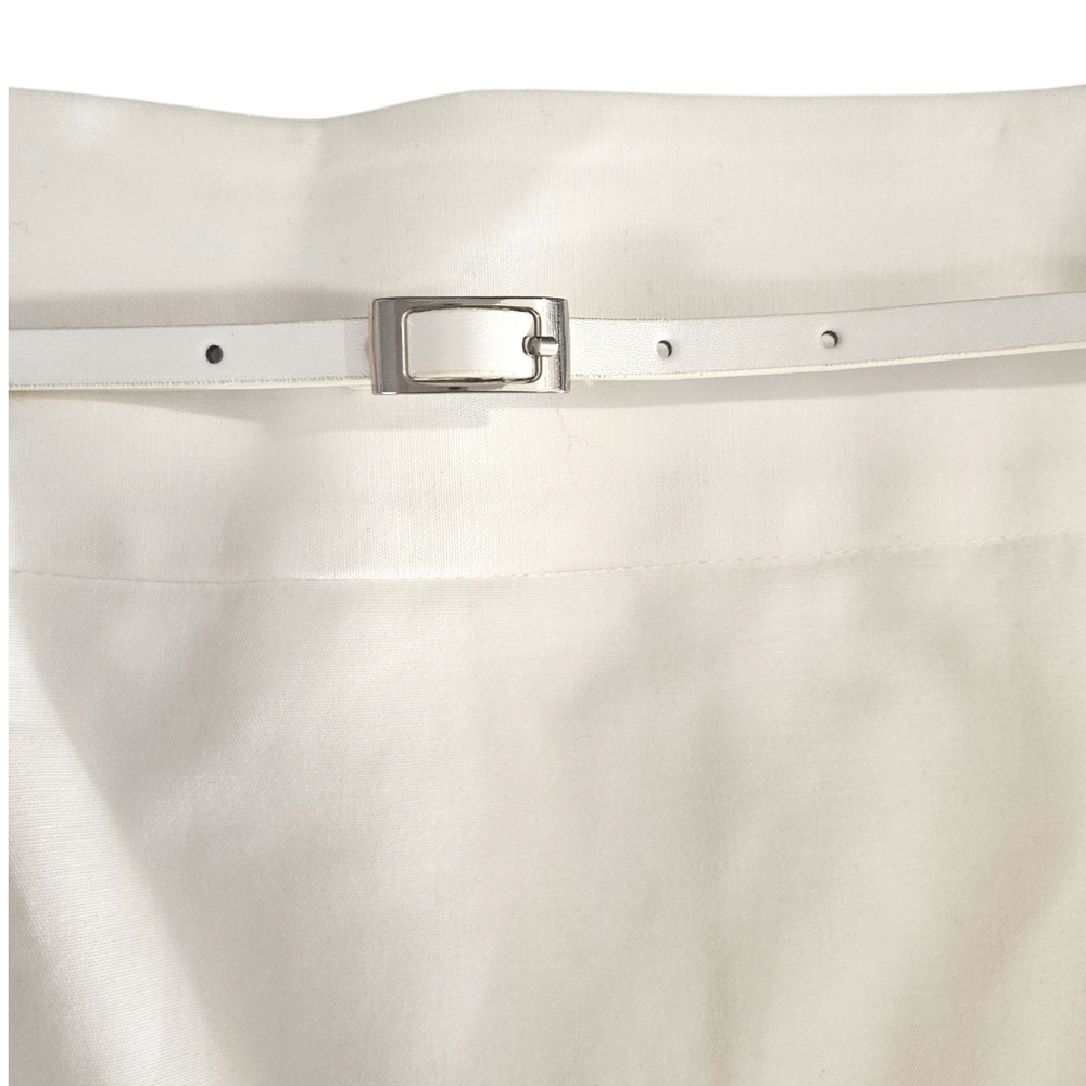 NWT Liz Claiborne White Belted Pencil Skirt - Picture 4 of 6